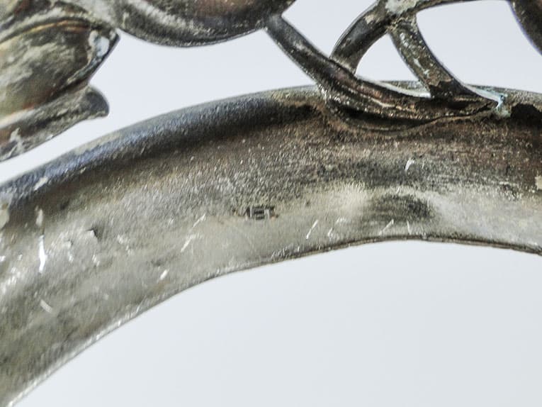 Cukiernica postmodernizm, mosiądz srebrzony, szkło, Polska, lata 70. - 187955