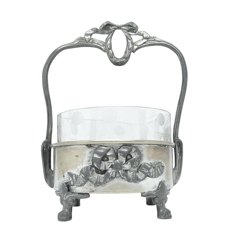 Cukiernica Art Nouveau, mosiądz srebrzony, Polska, lata 20.