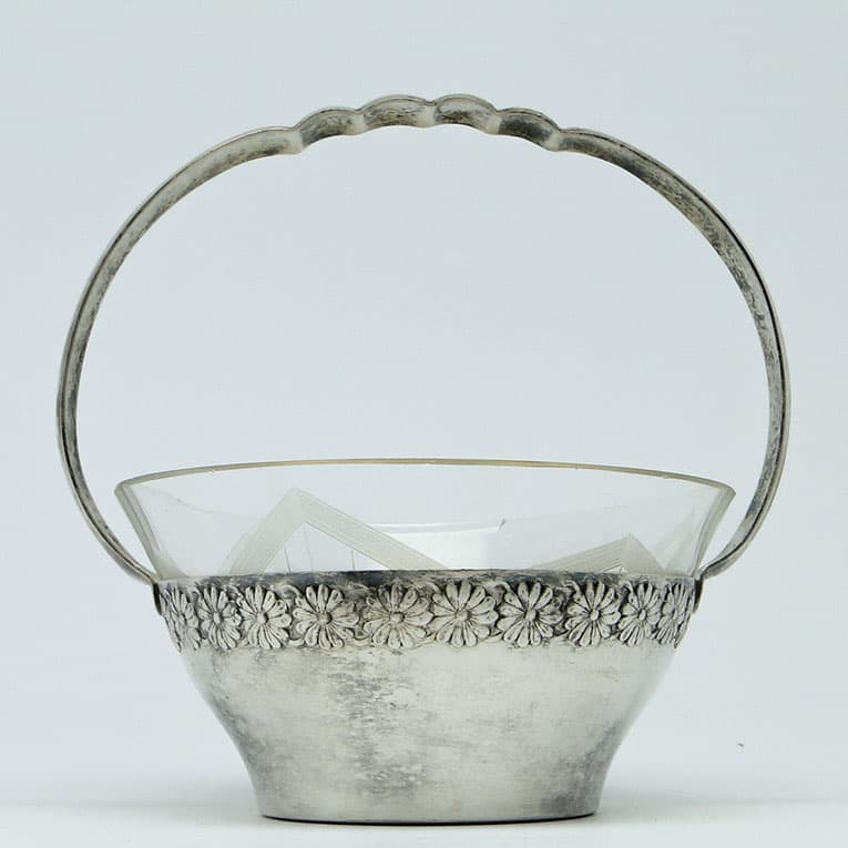 Cukiernica Secesja, mosiądz srebrzony, Szandrik, Austria, początek XX w. - 187998