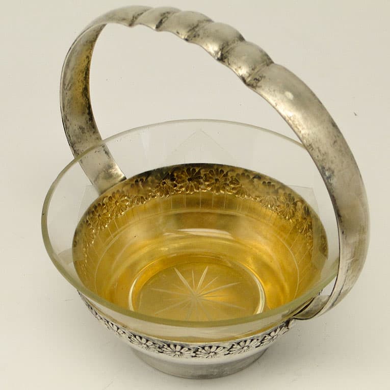 Cukiernica Secesja, mosiądz srebrzony, Szandrik, Austria, początek XX w. - 188000