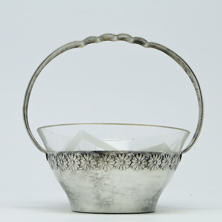 Cukiernica Secesja, mosiądz srebrzony, Szandrik, Austria, początek XX w. - 187999