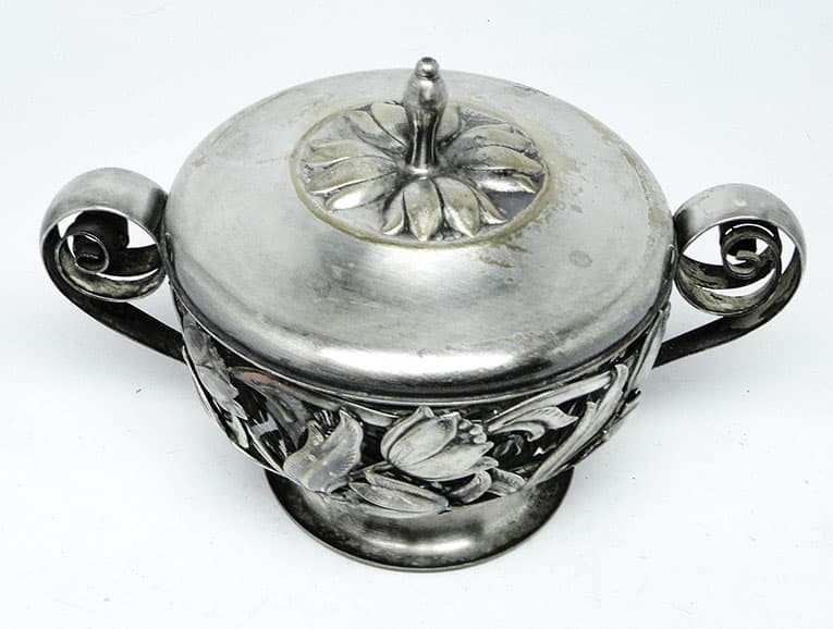 Cukiernica, postmodernizm, mosiądz srebrzony, HEFRA, Polska, lata 70. - 188033