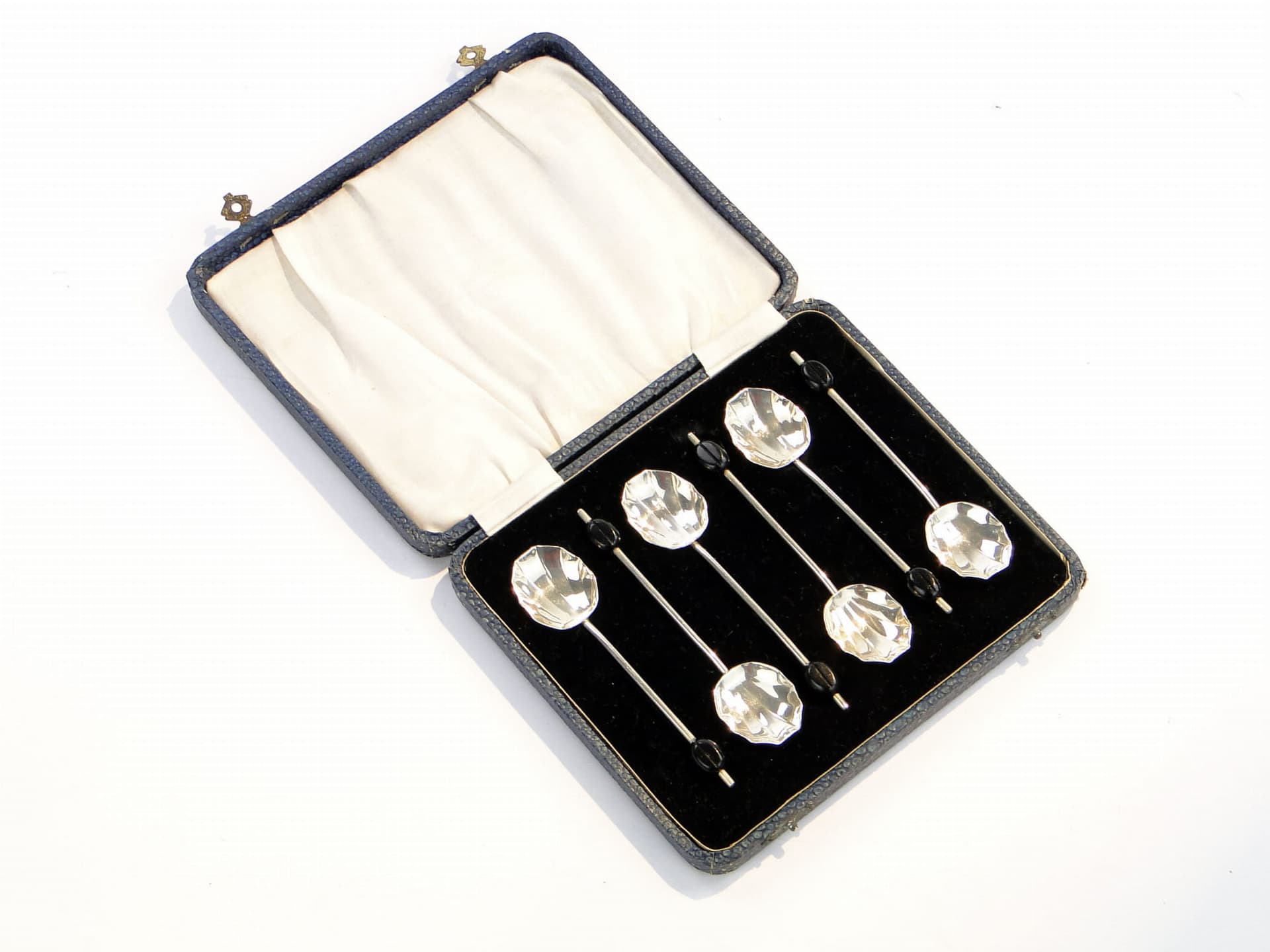 Coffee spoon set Art Deco, silver, black bakelite, United Kingdom, 1930s. - 188075