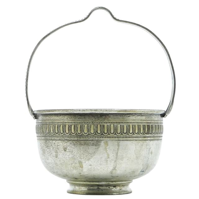 Cukiernica eklektyczna, mosiądz srebrzony, Szwecja, początek XX w. - WYMIARY