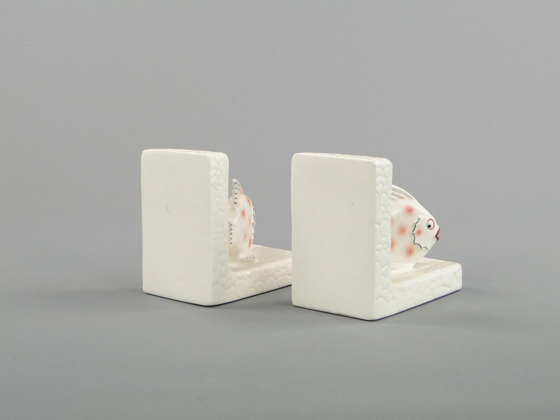 Para podpórek do książek, Art déco, porcelana ivory white, Ditmar Urbach, Czechosłowacja, lata 20. - 13127