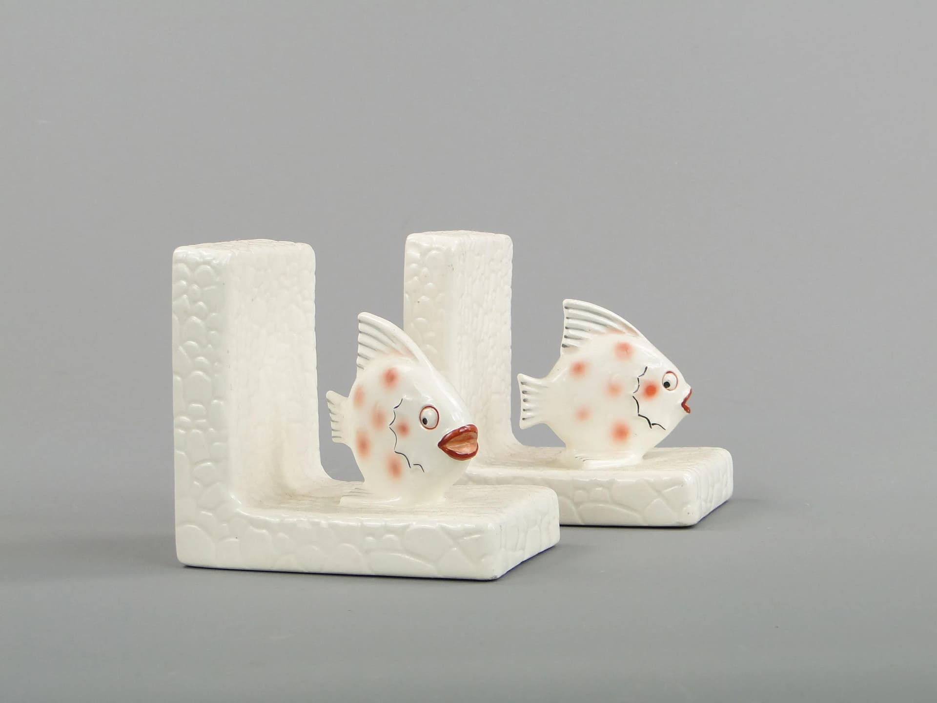 Para podpórek do książek, Art déco, porcelana ivory white, Ditmar Urbach, Czechosłowacja, lata 20. - 13125