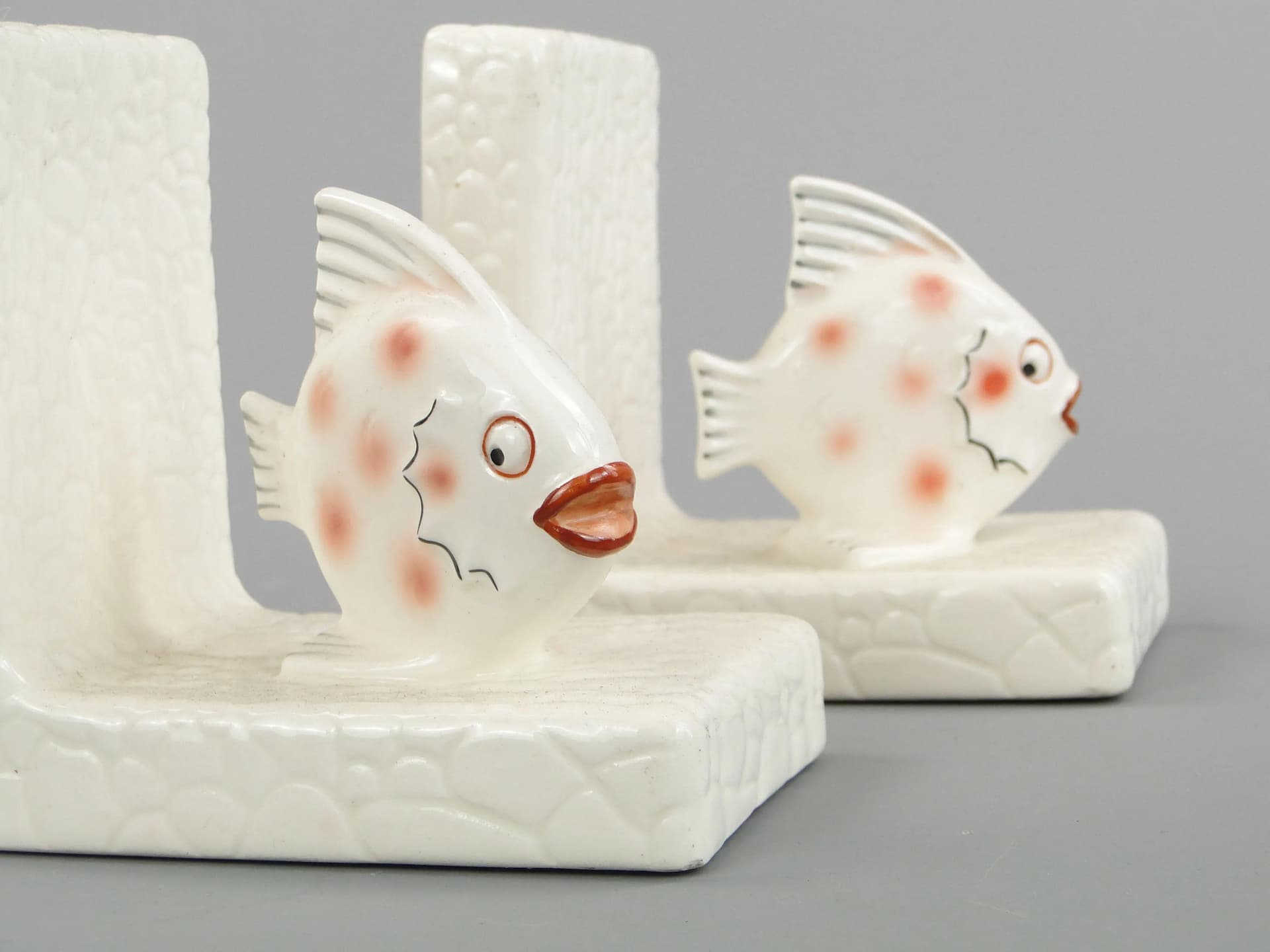 Para podpórek do książek, Art déco, porcelana ivory white, Ditmar Urbach, Czechosłowacja, lata 20. - 13126