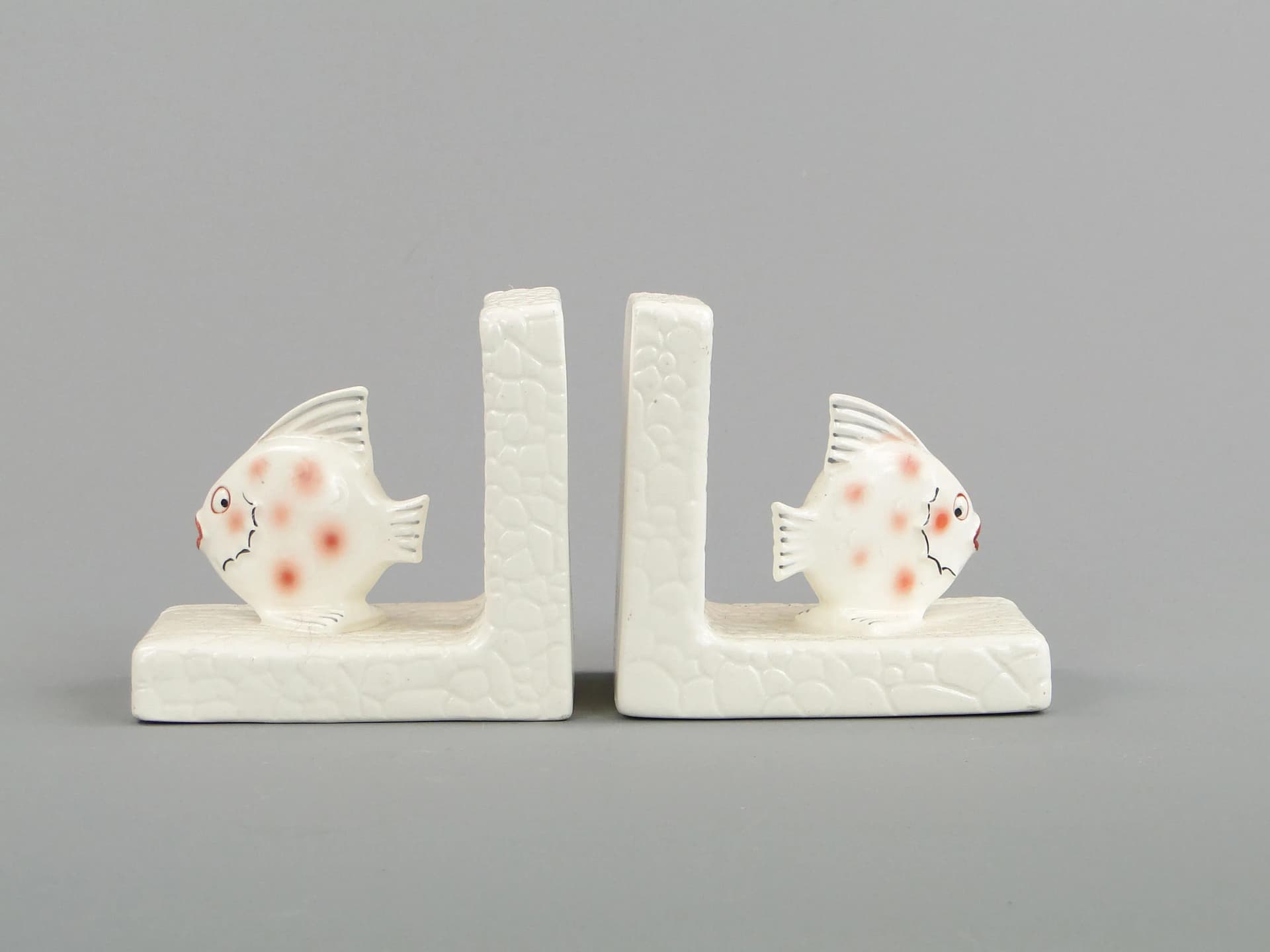 Para podpórek do książek, Art déco, porcelana ivory white, Ditmar Urbach, Czechosłowacja, lata 20. - 13123