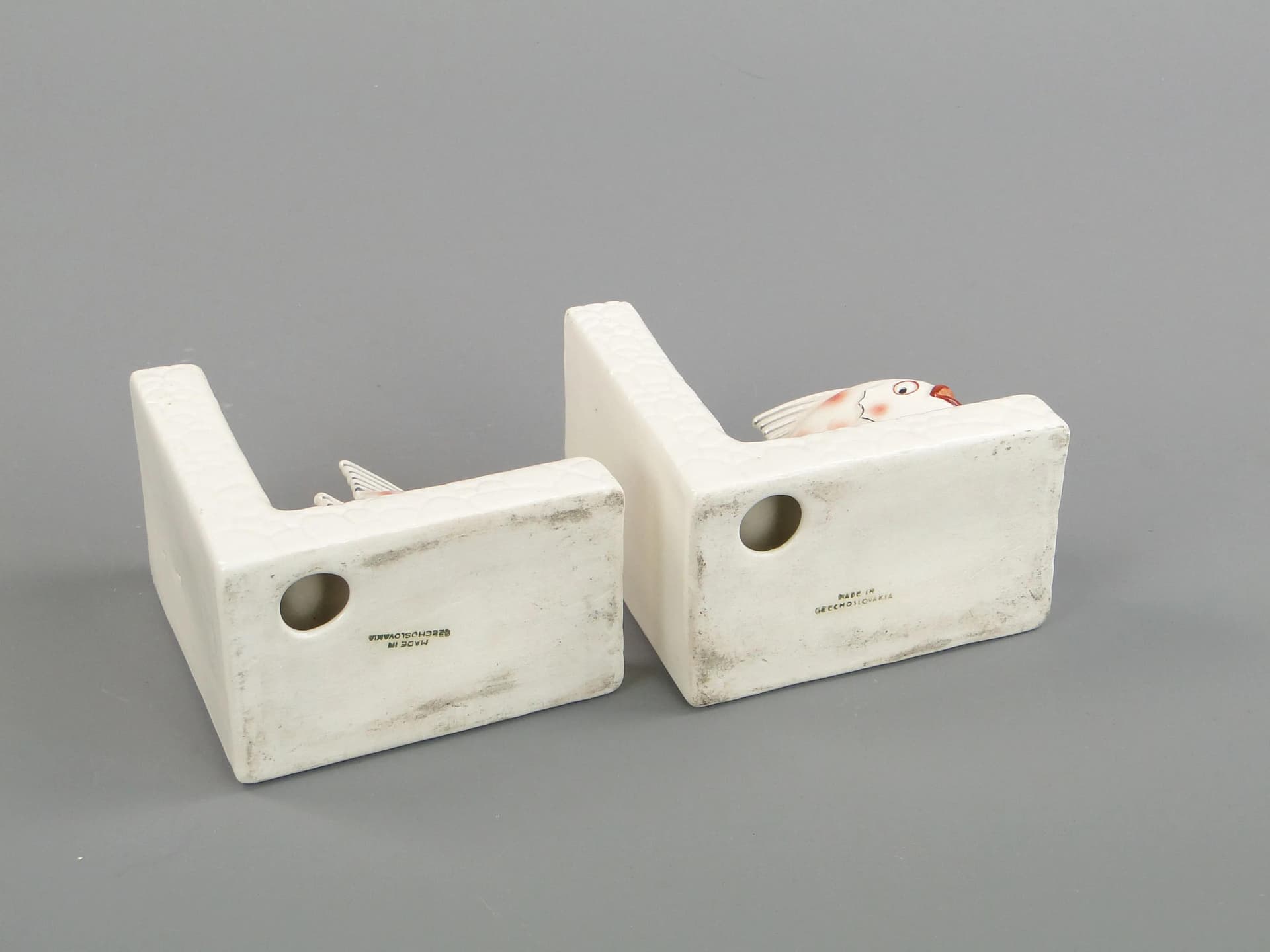 Para podpórek do książek, Art déco, porcelana ivory white, Ditmar Urbach, Czechosłowacja, lata 20. - 13128