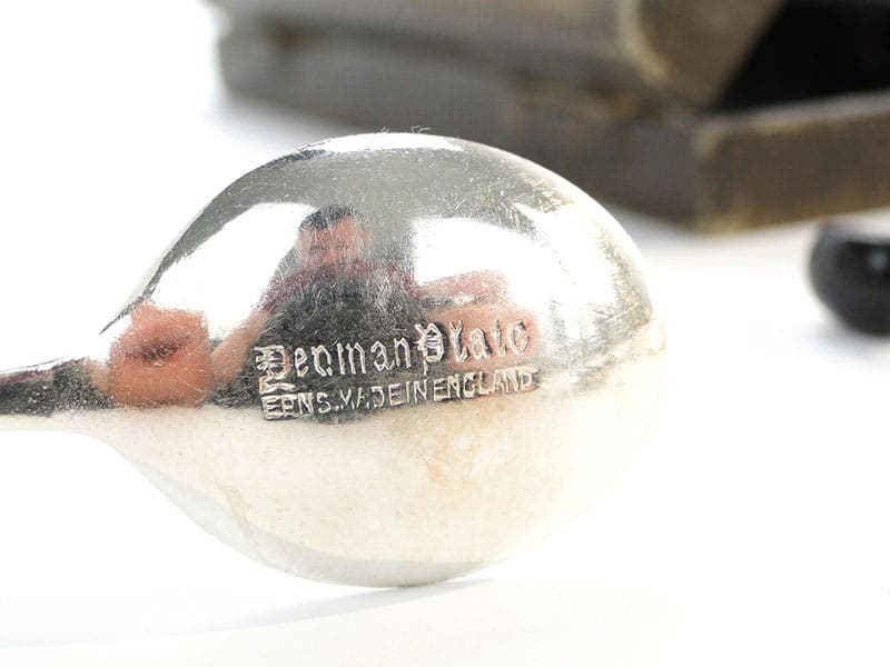 Coffee spoon set Art Deco, black Bakelite, silver-plated brass, United Kingdom, 1930s. - 188118