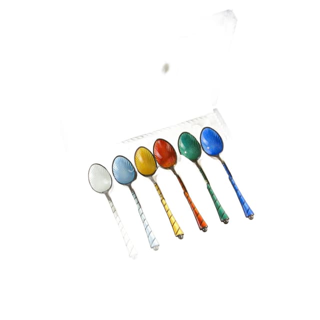 Mocha Spoon Set, multicolor, silver, Denmark, 1950s - DIMENSION