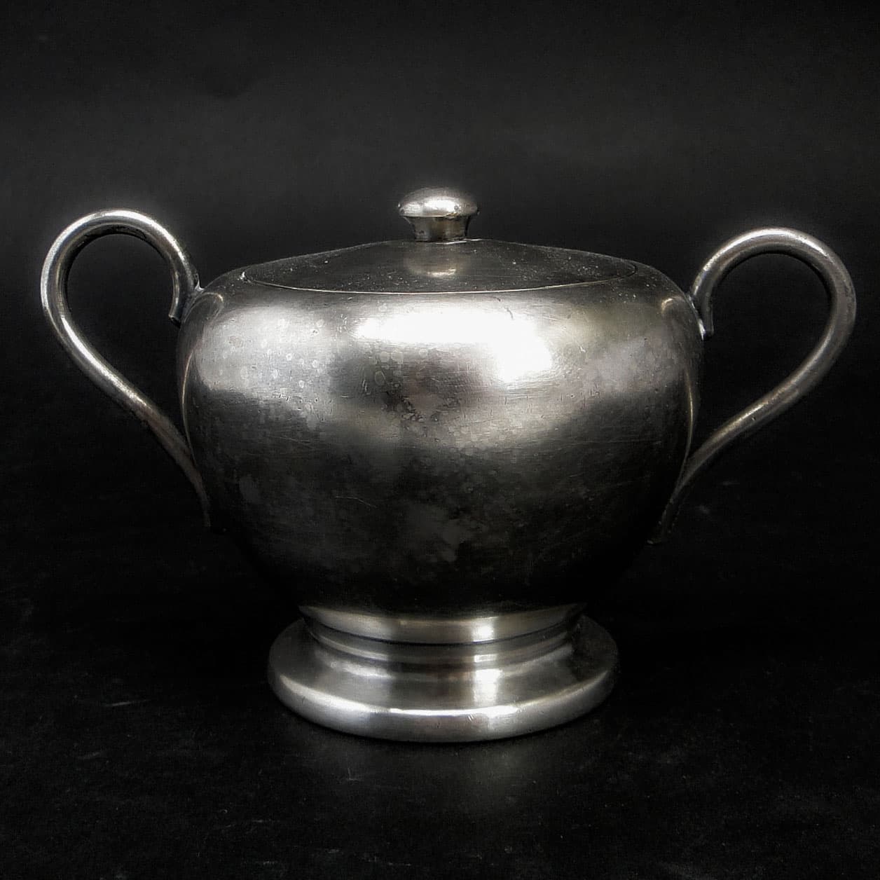 Cukiernica Art Deco, mosiądz srebrzony, Polska, lata 50. - 188235