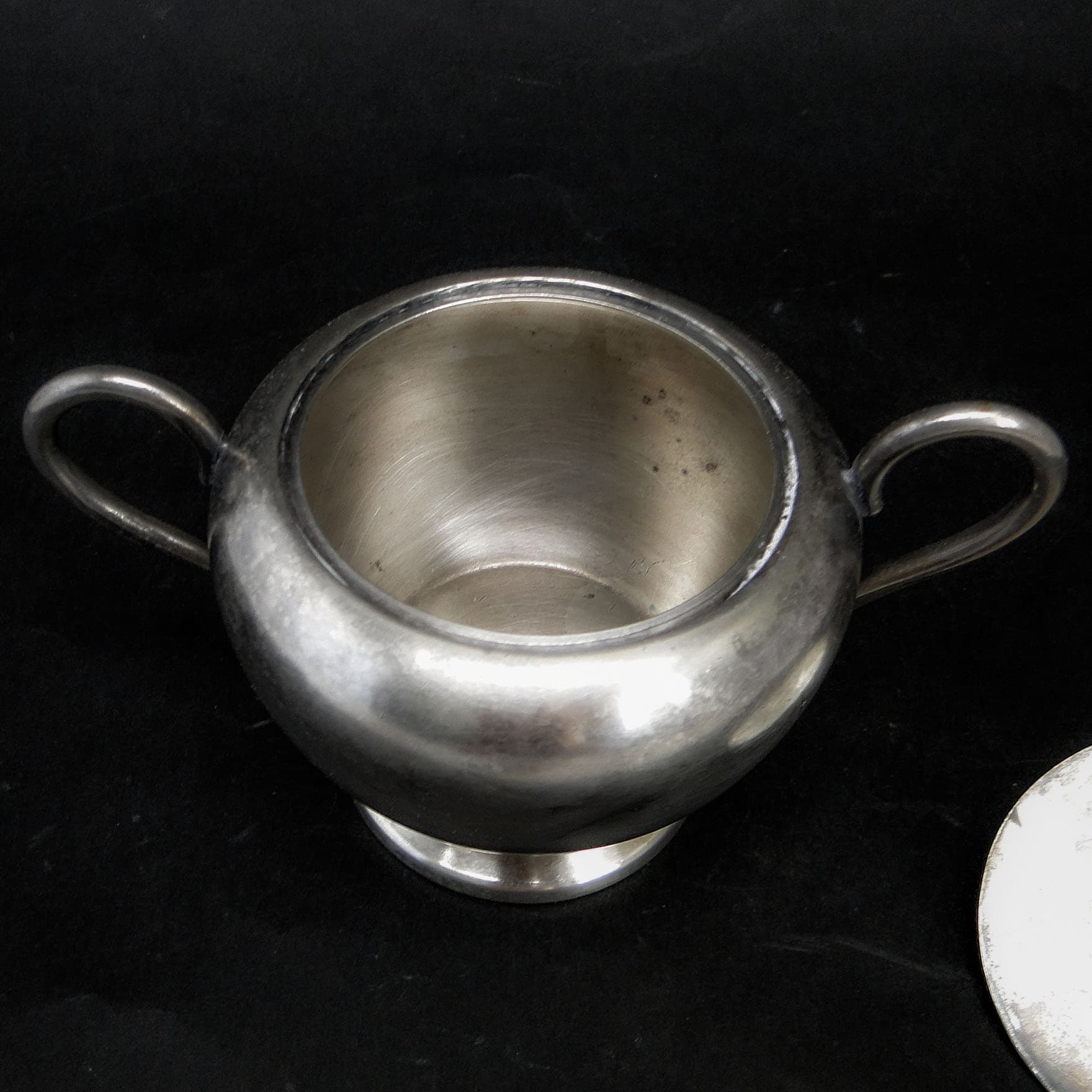 Cukiernica Art Deco, mosiądz srebrzony, Polska, lata 50. - 188239