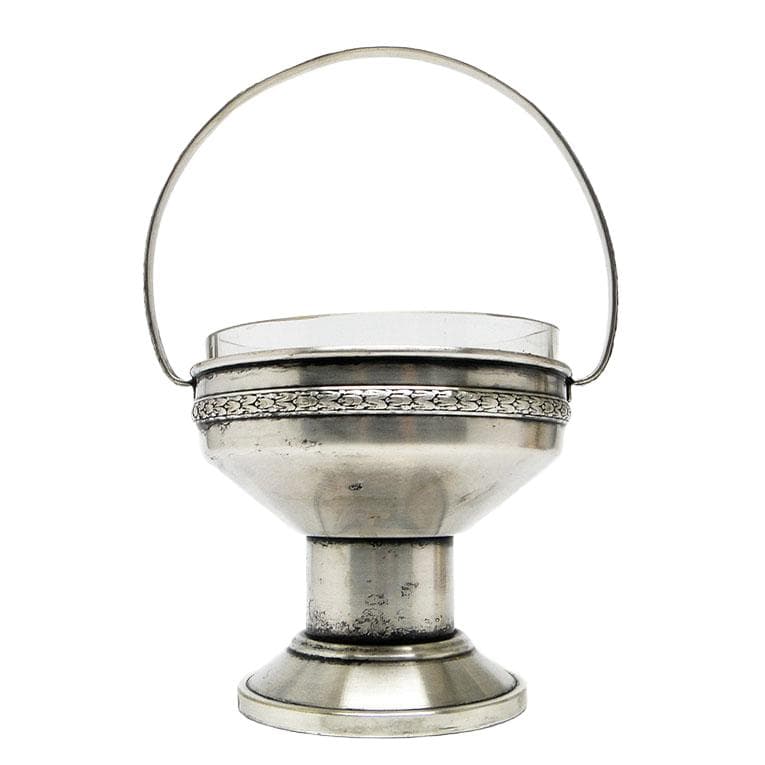 Cukiernica Art Deco, mosiądz srebrzony, kryształ, Polska, lata 30. - 193289