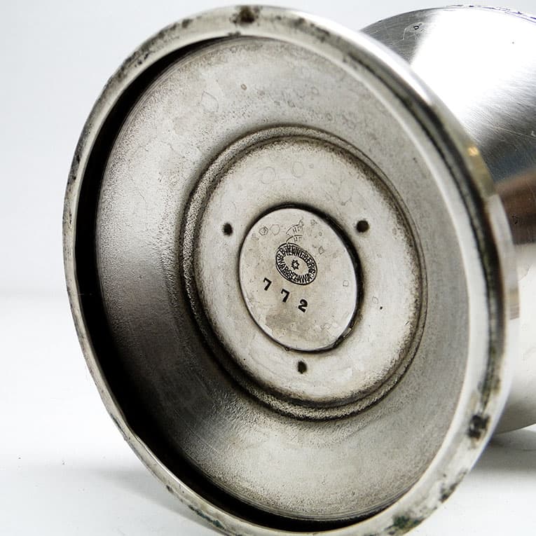 Cukiernica Art Deco, mosiądz srebrzony, kryształ, Polska, lata 30. - 188282