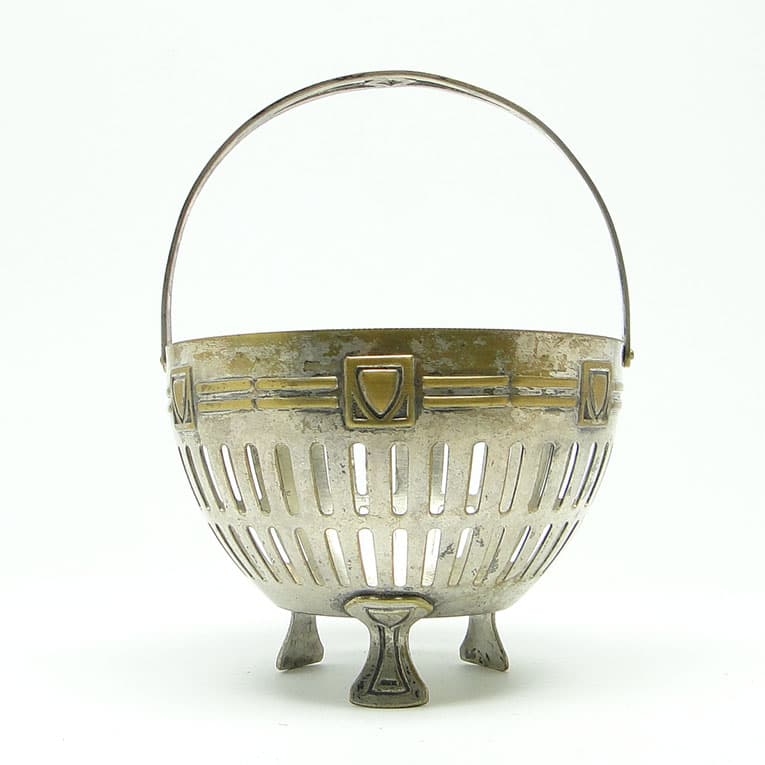 Cukiernica, Art Nouveau, mosiądz srebrzony, Szwecja, początek XX w. - 188316