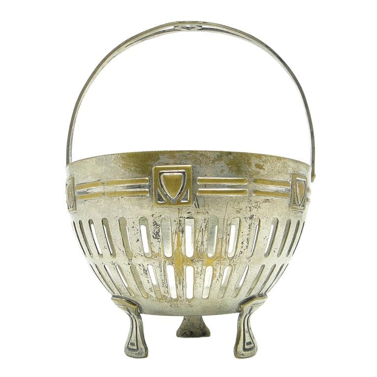 Cukiernica, Art Nouveau, mosiądz srebrzony, Szwecja, początek XX w.