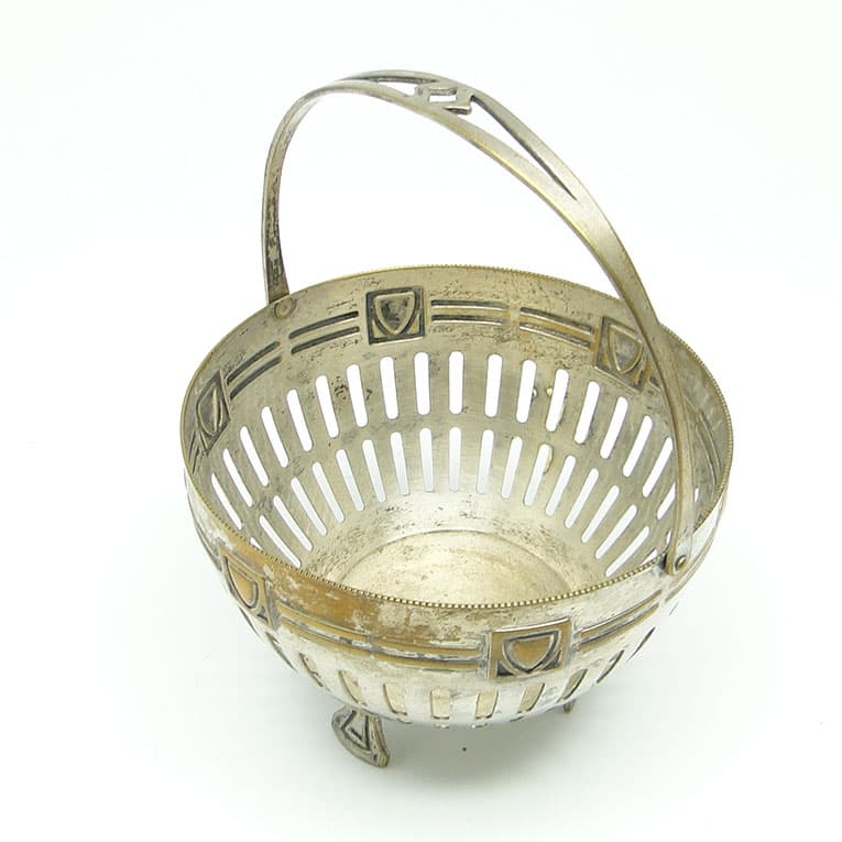 Cukiernica, Art Nouveau, mosiądz srebrzony, Szwecja, początek XX w. - 188315