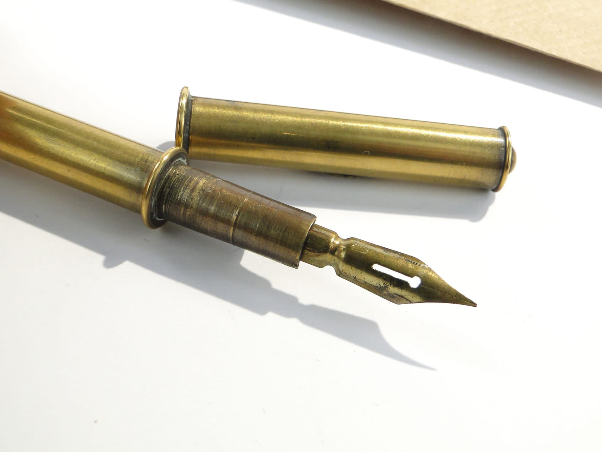 Neoclassical travel pen, dark brown, bronze, Russia, 19th century - 188330