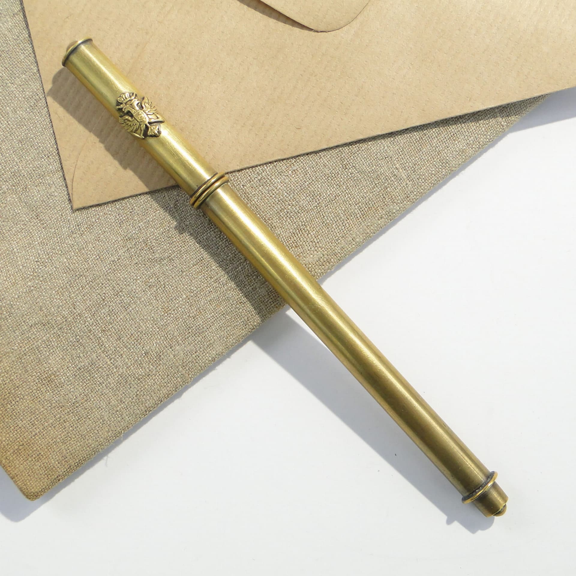 Neoclassical travel pen, dark brown, bronze, Russia, 19th century - 188332