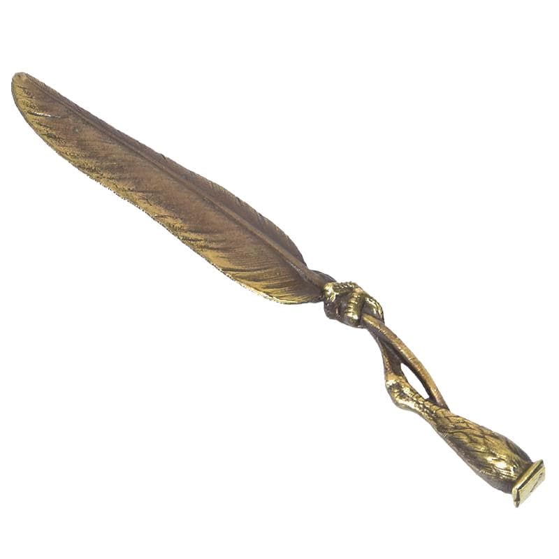 Letter opener, Art Nouveau, golden brass, Belgium, early 20th c.