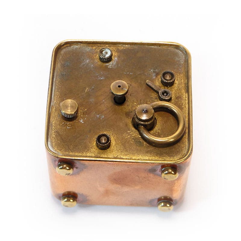 Zegar podróżny secesyjny, copper, mosiądz, Niemcy, XIX w. - 188411