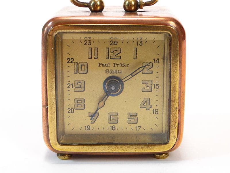 Zegar podróżny secesyjny, copper, mosiądz, Niemcy, XIX w. - 188415