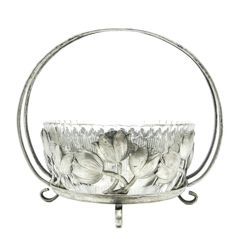 Cukiernica, postmodernizm, mosiądz srebrzony, HEFRA, Polska, lata 70.