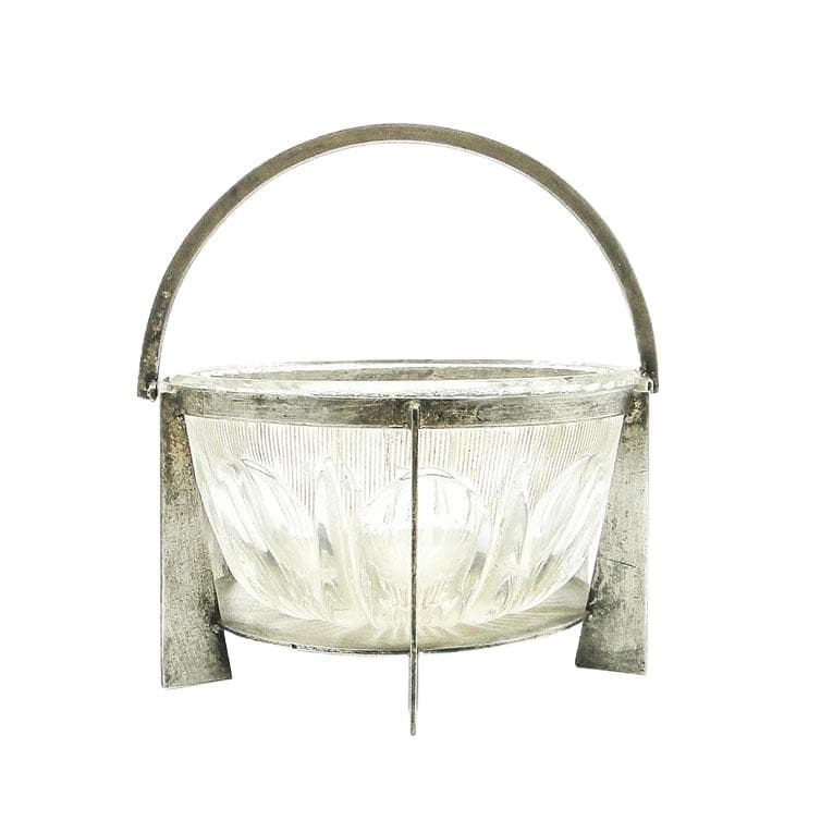 Cukiernica postmodernizm, szkło, mosiądz srebrzony, Polska, lata 70. - 193256