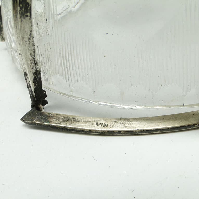 Cukiernica, postmodernizm, szkło, mosiądz srebrzony, HEFRA, Polska, lata 70. - 188513