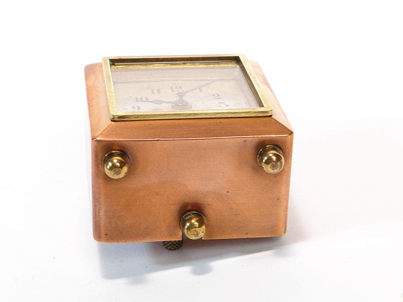Zegar podróżny miniaturowy, miedź, Niemcy, początek XX w. - 188583