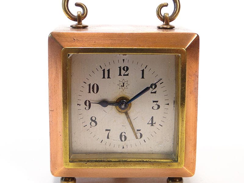 Zegar podróżny miniaturowy, miedź, Niemcy, początek XX w. - 188582