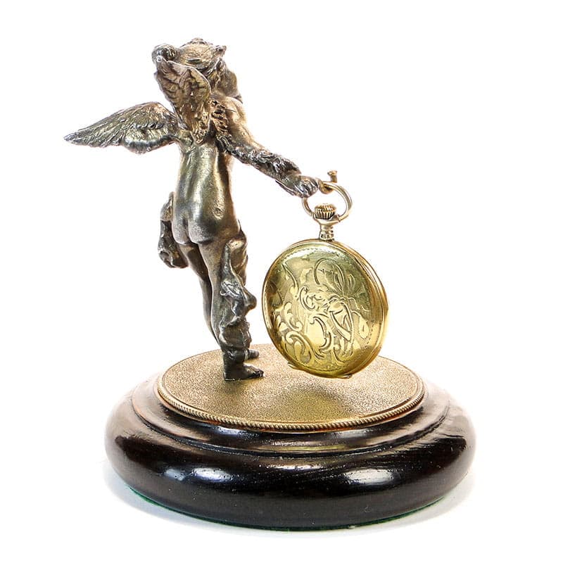 Postument na zegarek kieszonkowy, Art Nouveau, złoty, metal, Austria, XIX w. - 188616