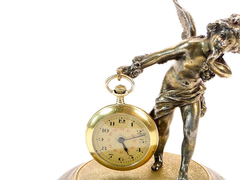 Postument na zegarek kieszonkowy, Art Nouveau, złoty, metal, Austria, XIX w. - 188614