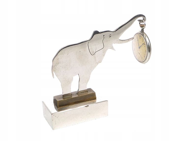 Postument na zegarek kieszonkowy Art Deco, srebrny, metal chromowany, Austria, lata 20. - 188625