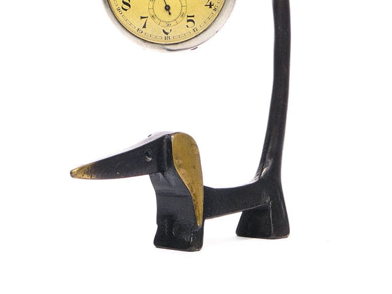 Postument na zegarek kieszonkowy Black Golden Line, brąz czarny, proj. W. Bosse, Herta Baller, Austria, lata 40. - 188640