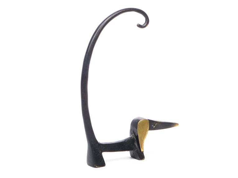 Postument na zegarek kieszonkowy Black Golden Line, brąz czarny, proj. W. Bosse, Herta Baller, Austria, lata 40. - 188638