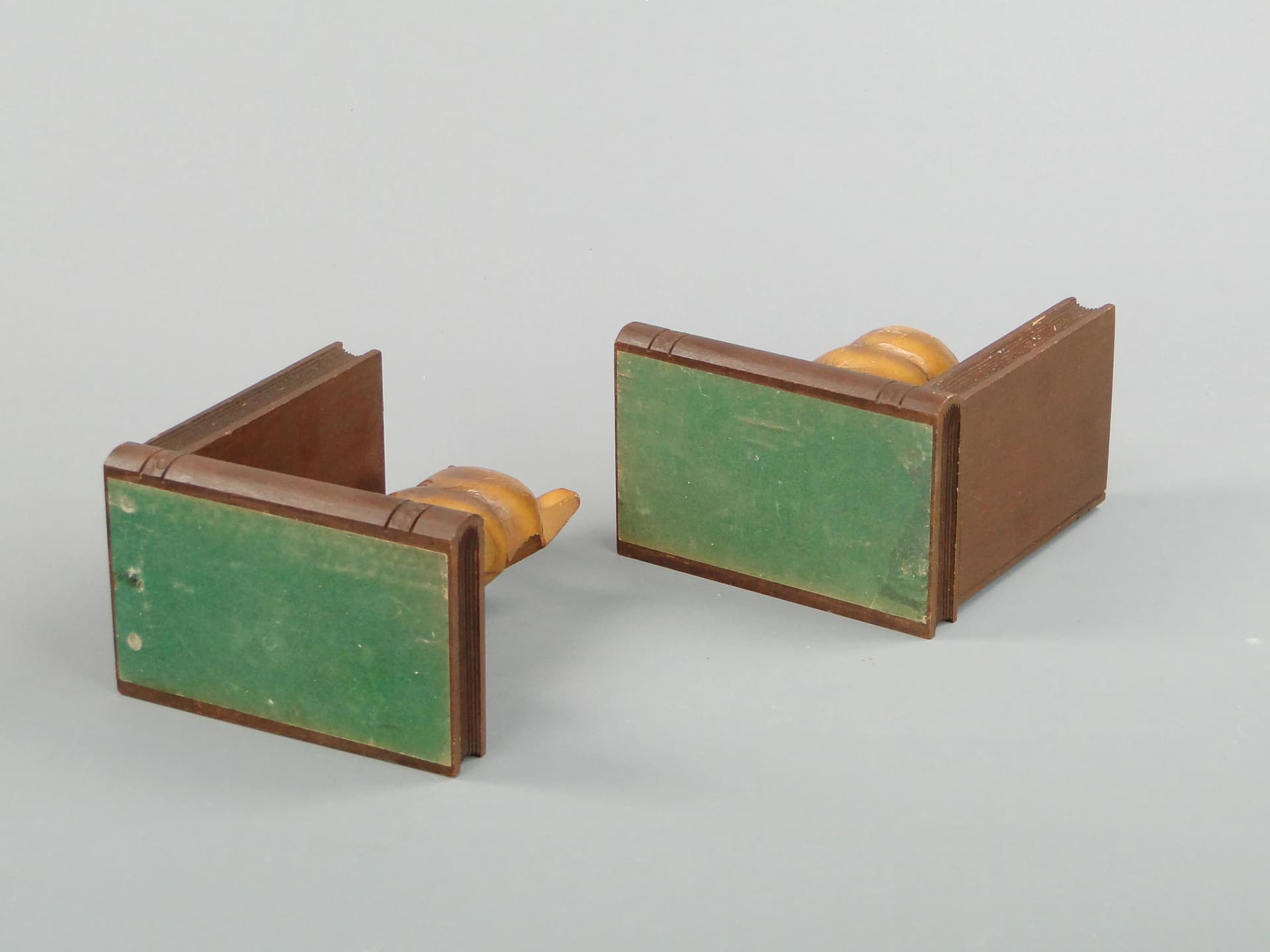 Para podpórek do książek, sowy, brązowy, drewno, Niemcy, lata 20. - 13097