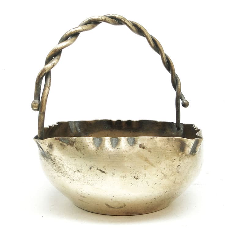 Cukiernica koszyczkowa, Secesja, mosiądz srebrzony, Norblin, Polska, początek XX w. - 188702