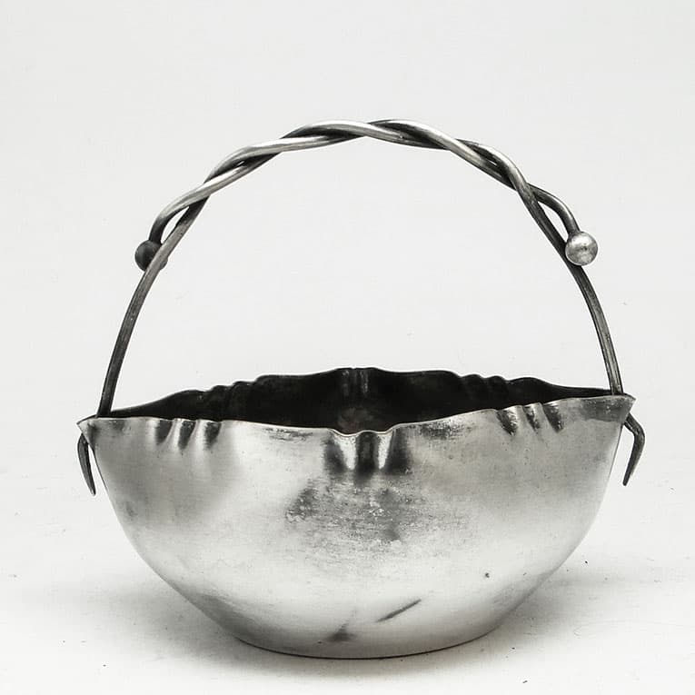 Cukiernica koszyczkowa, Secesja, mosiądz srebrzony, Polska, pocz. XX w. - 188715