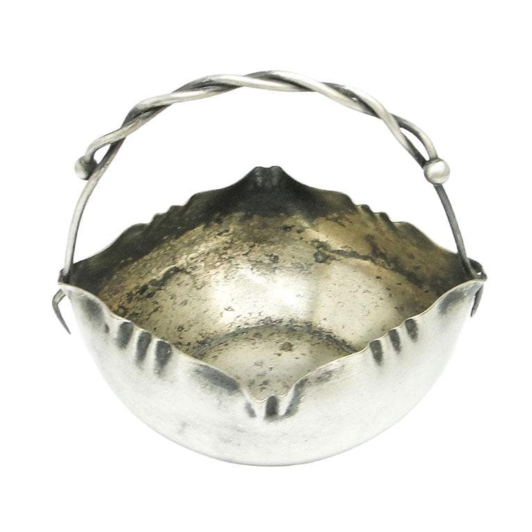 Cukiernica koszyczkowa, Secesja, mosiądz srebrzony, Polska, pocz. XX w. - 193342