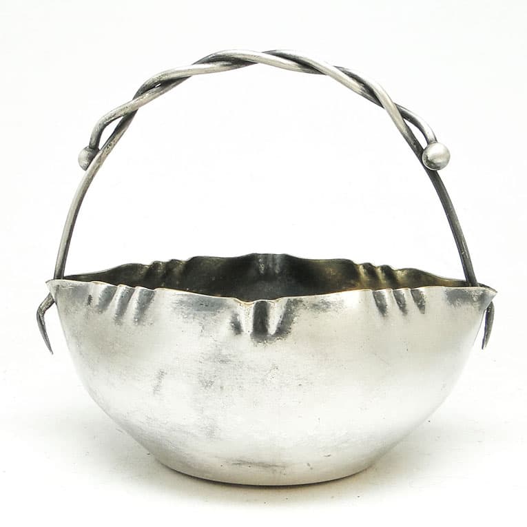 Cukiernica koszyczkowa, Secesja, mosiądz srebrzony, Polska, pocz. XX w. - 188710