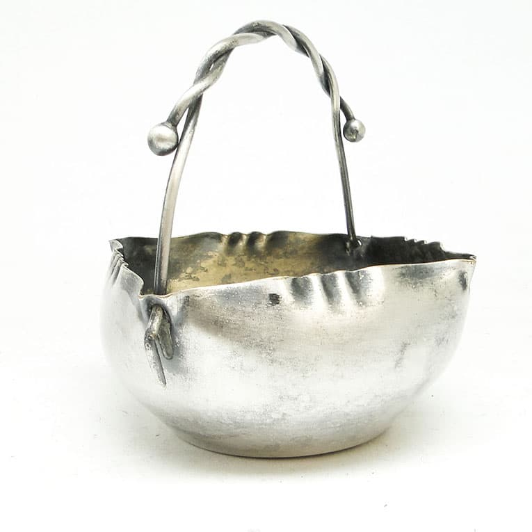 Cukiernica koszyczkowa, Secesja, mosiądz srebrzony, Polska, pocz. XX w. - 188712