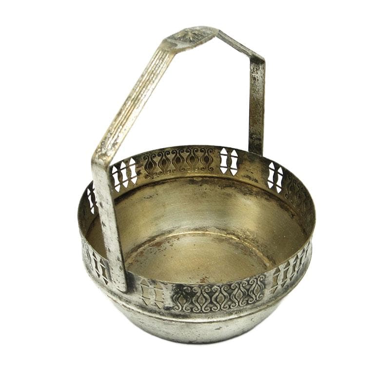 Cukiernica koszyczkowa Art Nouveau, mosiądz srebrzony, Orivit, Niemcy, początek XX w. - 193236