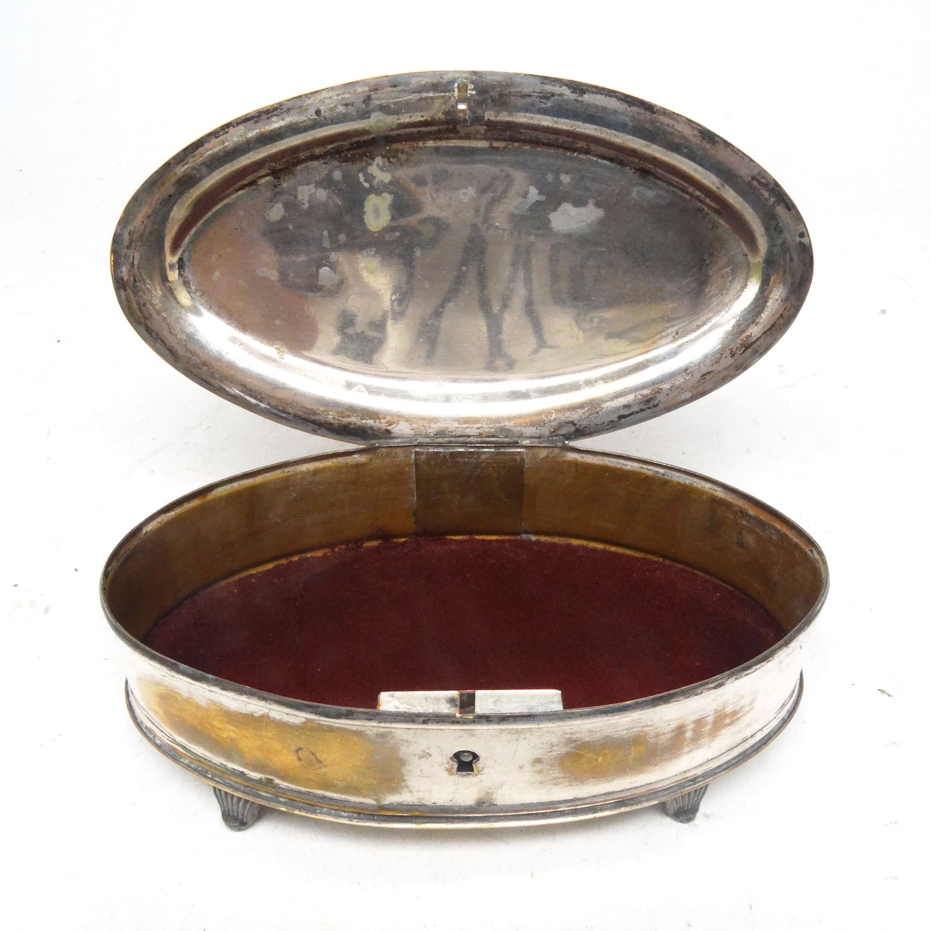 Art Deco jewelry box, silver-plated brass, Denmark, 1930s. - 188832