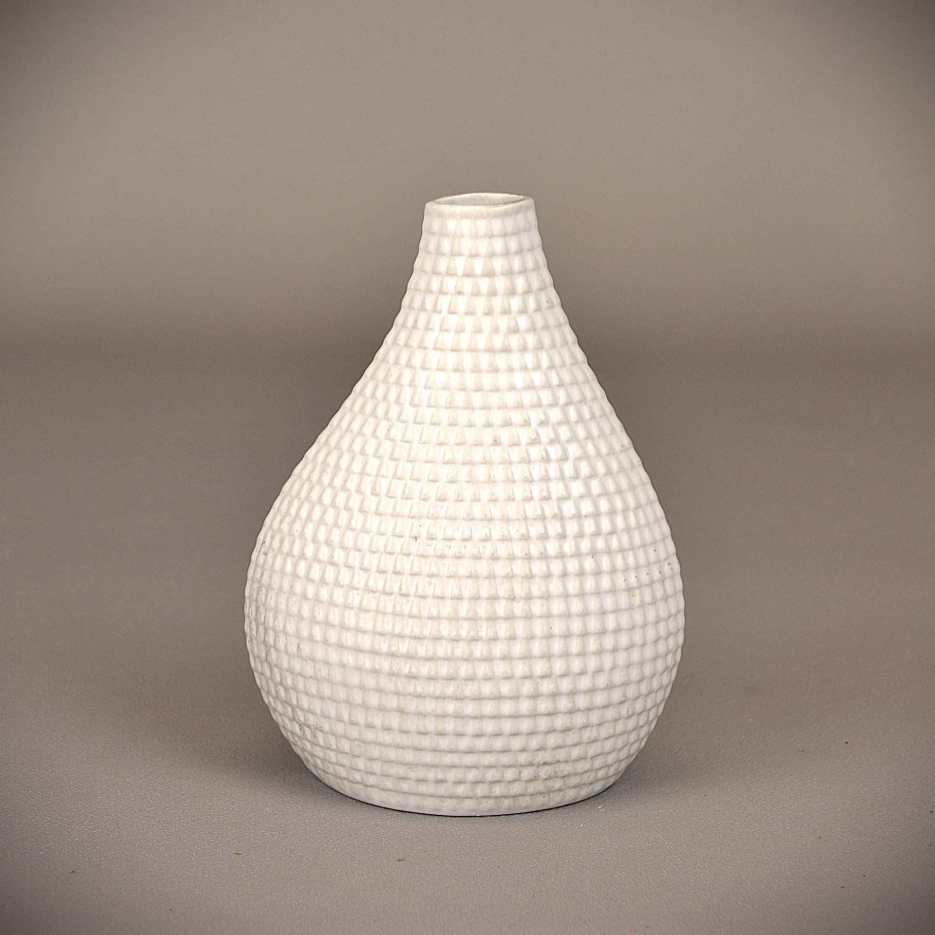 Vase Reptil, ivory stoneware, by S. Lindberg, Gustavsberg, Sweden, 1950s. - 43