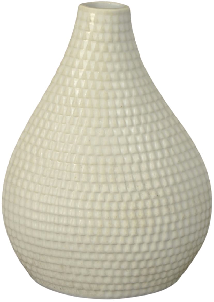 Wazon Reptil, kość słoniowa, kamionka, proj. S. Lindberg, Gustavsberg, Szwecja, lata 50.