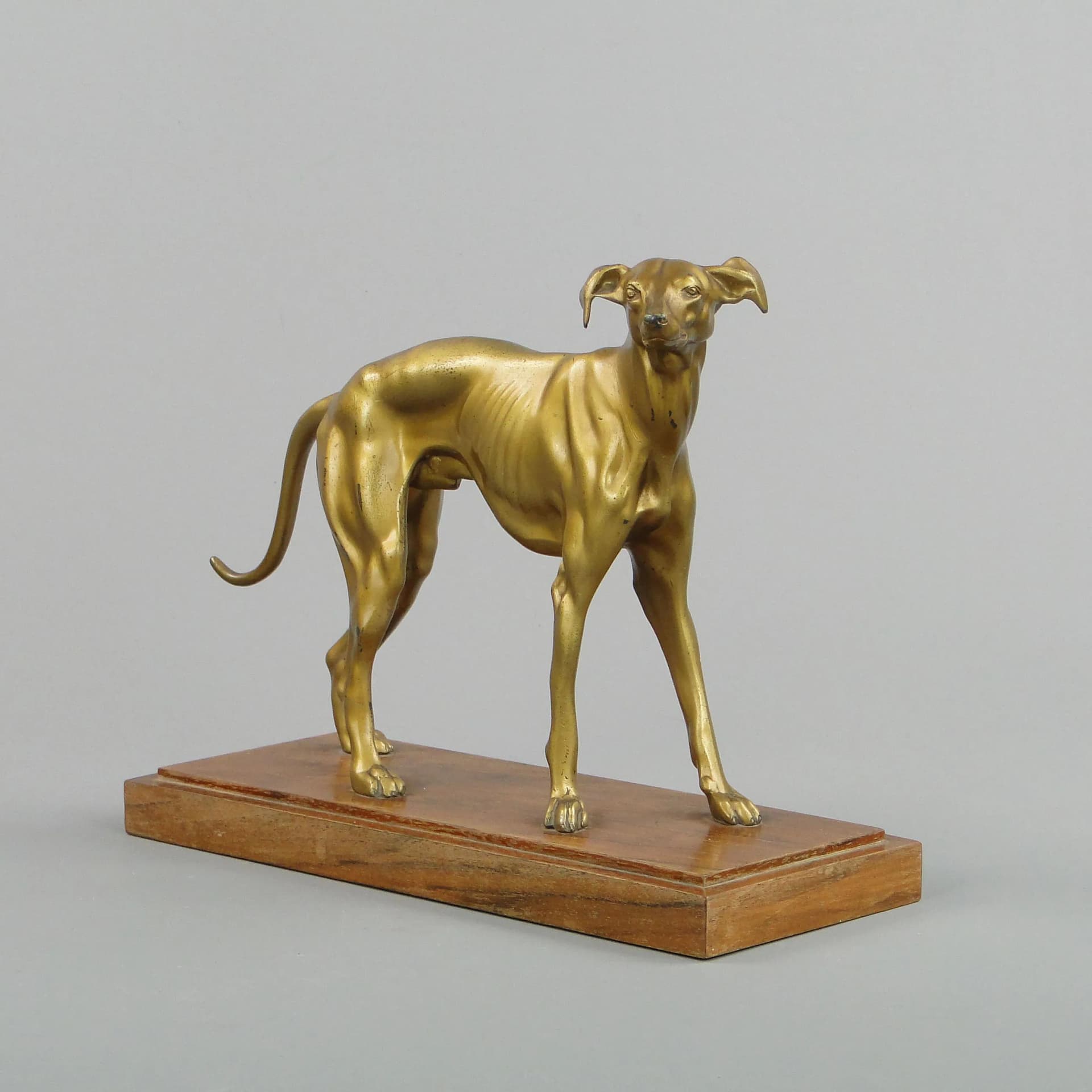 Figura charta Art déco, złocona, metal, Niemcy, lata 20. - 13086