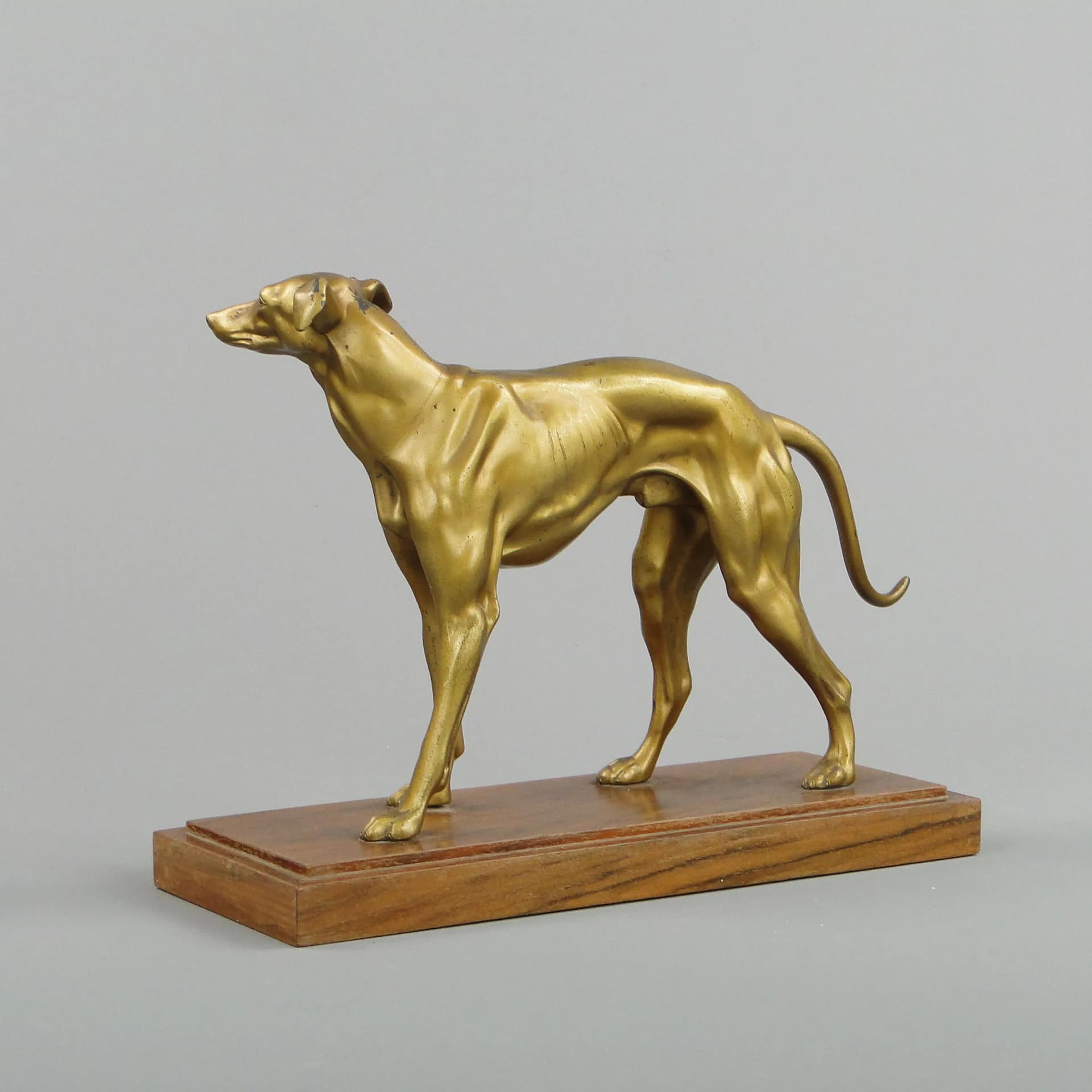 Figura charta Art déco, złocona, metal, Niemcy, lata 20. - 13087