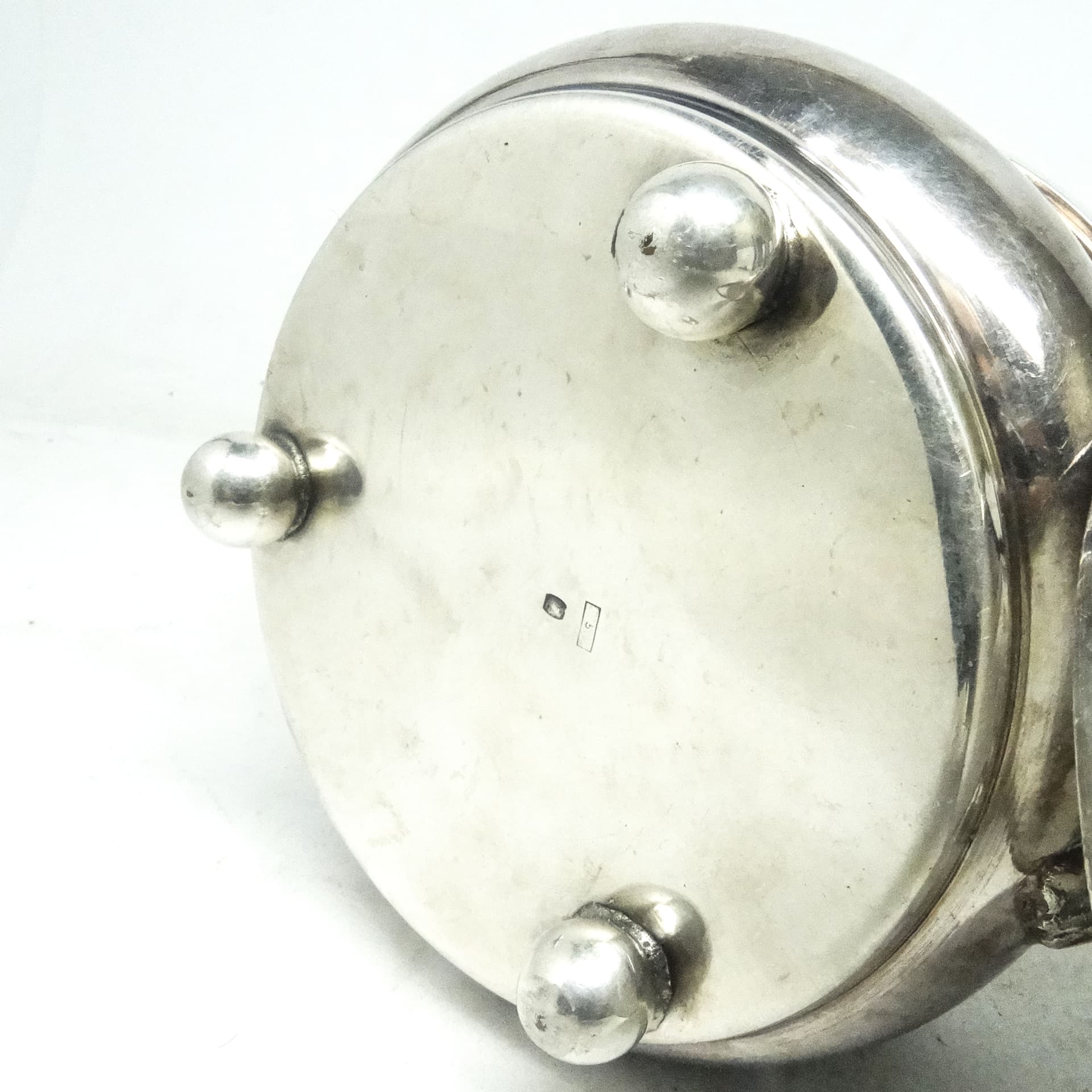 Cukiernica, Art Deco, mosiądz srebrzony, Belgia, lata 30. - 188899